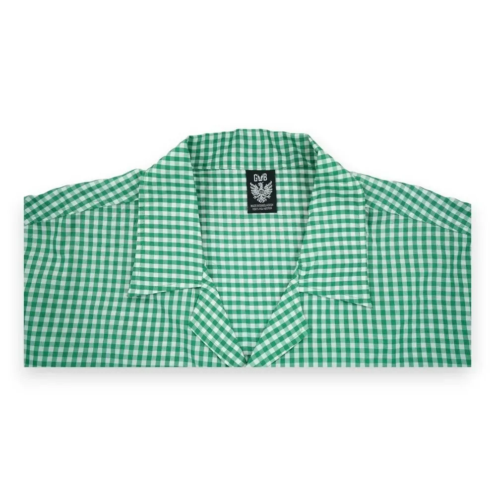 NWT GB‎ BLACK LABEL MEN'S GREEN PLAID SHORT SLEEVES SHIRT 3XL